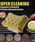 3D seamless-fitting pad with the No Bristle Grill Brush With Replaceable Cleaning Head, red handle visible