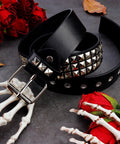 Dope Rivet Belt With Pyramid Studs For Men And Women Gothic Punk Style Black Belt Made From Premium Artificial Leather