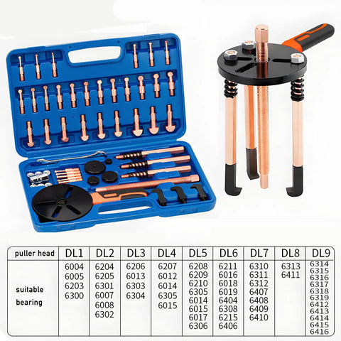 55 Piece Blind Bearing Puller For Wheel Bearing Remover Sets 6004 To 6416 For Inner Outer Bearing Extractor Steel Splitter kit
