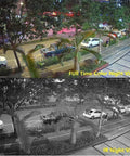 5MP Full Color Night Vision Dome Security Camera With Visible White LED Lights Outdoor Metal Housing capturing color night scene.