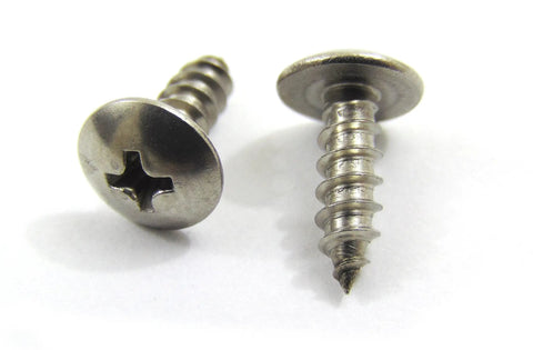 Size 10 X 3/4 Inch Truss Head Phillips Wood Screws, 100 Piece Bulk Featuring Top Shelf 304 Stainless Steel, close-up view.