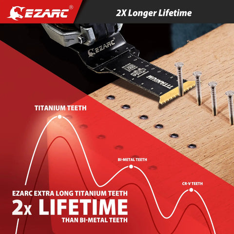 Titanium Oscillating Saw Blades Set For Metal Wood Nails Screws And Plastic extra-long blades cutting wood and nails