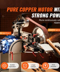 Heavy Duty 1500W Belt Grinder Sander And Variable Speed Belt Polisher With Vfd Drive No Sweat Knife Sharpener Rack For Metalworking, showing the powerful 1500W copper motor.