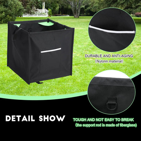 Throw Line Cube Bag For Arborist And Tree Work, heavy-duty black canvas showing nylon durability and fiberglass support