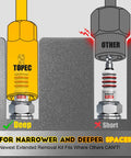 Deep Bolt Extractor Kit 15-Piece Set For 6mm To 19mm Nuts And Studs 3 8 Inch Drive Socket Remover tool in tight space illustration