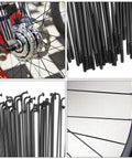 14G Bicycle Spokes 292 Mm 11.5 Inch Stainless Steel J Bend 2 Mm With Brass Nipples 36 Pcs on wheel and close-ups