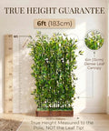 Ultra Private Bamboo Privacy Screen With Solid Wood Base Thick Faux Stalks And Panda Decor UV Resistant Tall Fake Plant 6ft tall