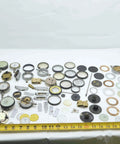 Top Shelf Bulk Lot Of Precision Dial Test Indicator Spare Parts And Hardware Kit For Industrial Mechanics Featuring Metric And Imperial Gauge Sets including various dial indicator components.