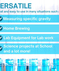 Image showing text about versatile uses for Heavy Duty 4 Ounce Graduated Cylinder 110 mL Heat Resistant and Chemical Resistant Measuring Cylinder