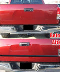 16ft glossy black universal bumper and door molding strip on rear bumper of red pickup.