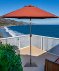 Heavy Duty Steel Plate Umbrella Base 36 Lbs Solid A Grade Steel With Black Powder Coat Low Profile Under 1 Inch on beachfront deck