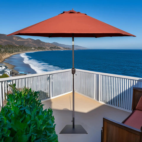Heavy Duty Steel Plate Umbrella Base 36 Lbs Solid A Grade Steel With Black Powder Coat Low Profile Under 1 Inch on beachfront deck