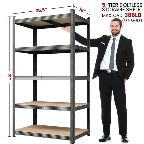 Top Shelf Five Tier Storage Rack Two Pack Hella Sturdy Adjustable Shelving Unit Flexible Utility Shelf For Garage Basement No Fuss Organization Sleek Dark Gray