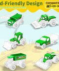 Six Piece Diecast Farm Vehicle Toy Set For Kids 3 Years And Up Includes Tractor Harvester Transporter Sprayer Seeder Forklift