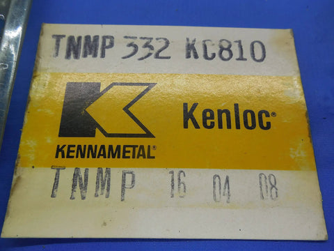 10 Piece New TiN Coated Carbide Turning Inserts TNMP 332 KC810 16 04 08 Pack For CNC Lathe And Milling Machines High Precision Wear Resistant Premium Grade For Tough Materials And Long Tool Life, Kennametal package