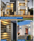 Modern home with installed Dope 2 Pack Outdoor Wall Light Cylinder Up Down Sconce With Stainless Steel Tube And Brushed Nickel Finish