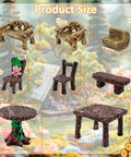 10 Piece Mini Garden Furniture Ornaments Set For Fairy Gardens And Cake Toppers Includes 2 Mini Tables 4 Cute Tiny Chairs 2 Benches