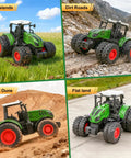 All Terrain Farm Tractor Toy For Kids 3 To 7 Years Old, 1 To 24 Scale Monster Truck with 8 wheels on grass, dirt, sand, flat land