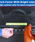 Neon Fluorescent Yellow Labeling Tape With Clean Removable Adhesive used on an amplifier, labeled for easy control identification.
