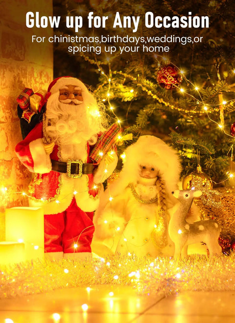 Twinkle Fairy Lights 33 Ft USB Plug In String Lights With Remote And Timer 100 LED Waterproof Wire for Christmas décor.