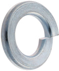 Close-up of a split lock zinc washer 7/16 inch for bolts nuts screws, showcasing vibration resistant and corrosion resistant fastener.