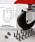 Heavy Duty Retractable Workbench Caster Kit With Foot Release And Sturdy Hardware showing caster wheel and installation hardware for easy mobility.