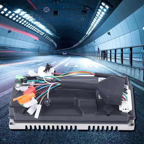 Premium 3000W Sine Wave Controller For Electric Bikes 60V To 72V Brushless Motor Upgrade with multiple wire connectors.