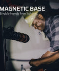 Rechargeable 1500 Lumen Flashlight With Turbo Beam Go-To 5 Modes Magnetic Base 2x Zoom Waterproof EDC Torch in use