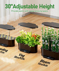 Smart Indoor Hydroponics Growing System Kit With 15 Pod Herb Garden showing seeding, veg, and bloom stages, 30 inch adjustable height