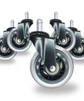 Office Chair Wheel Casters 3 Inch Roller Blade Type Set Of 5 Ultra Smooth Rolling Heavy Duty Non Marking Universal Fit Compatible With Most Office Chairs Standard 7 16 Inch Stem Diameter And 7 8 Inch Stem Length