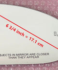 Volkswagen Blind Spot Passthrough Mirror Glass With Full Size Adhesive displaying 6 3/4 inch size on bubble wrap
