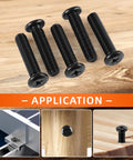 Heavy Duty M4X10MM Flat Head Machine Screws With Black Oxide Coating And Phillips Drive for easy furniture assembly on wood and metal.