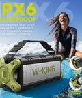 Portable Bluetooth Speaker With 90W Max Output, Beast Bass Dual Subwoofers And Boombox Sound, IPX6 Waterproof, Surfer on Wave