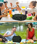 Green Lightning Bolts Insulated Lunch Bag For Kids, Women, And Men, Portable Cooler Tote With Shoulder Straps for school and picnic