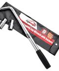 Telescoping Lug Wrench With 1/2 Inch Drive And 17mm 19mm 21mm 22mm Sockets, Heavy Duty Cr-V Steel, shown with sockets and case