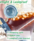 Two Pack 64 Oz Wide Mouth Pitchers With Stainless Steel Filters, glass jug pouring iced tea, showing leakproof lid.