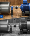 Comparison of motor and fan setup before and after using 130 Pcs Slotted Stainless Steel Shim Kit 2 By 2 Inch With 13 Thicknesses For Precision Leveling And Calibration Of Machine Tools Pro Grade Shim Set For Machining And Tooling.