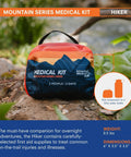 Adventure Medical Kits Mountain Series Hiker first-aid kit pouch in orange and blue for 2 people, 2 days