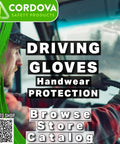 Person driving in car wearing Premium Grain Goatskin Driver Gloves Built For Tough Jobs With Killer Tactile Feel Abrasion Resistant.