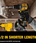 20V Max XR Cordless Drill/Driver Bare Tool 1/2 Inch Compact Variable Speed High Bit Retention drilling wood in tight space
