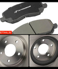 Heavy Duty Front Brake Rotors And Top Shelf Ceramic Pads Set For Jeep Compass Cherokee And Mitsubishi Outlander Lancer 11 57 Inch 294Mm close-up of ceramic pads and rotors details