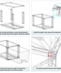 Assembly instructions for Three Pack Stackable Storage Drawers For Under Sink, Bathroom And Kitchen Organization, Easy Assembly Plastic Bins For Cosmetics, Toiletries, Snacks, Cabinets, And More.