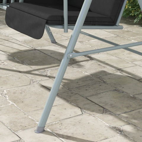 Two Person Porch Swing With Stand And Canopy Outdoor Swing With Pivot Storage Table And Cup Holders Cushions For Patio