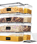 Airtight Food Storage Containers Set With Lids, 8 Pieces, 3.2L Each, BPA Free Plastic Pasta Storage For Spaghetti, Cereal, And Rice