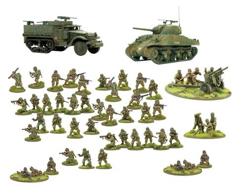Bolt Action US Army Starter Set One To Fifty Six Scale WWII Wargaming Plastic Miniatures Kit