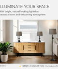 Three Piece Lamp Set With Bronze Finished Bases And Dark Herringbone Shades Includes Two Table Lamps And One Floor Lamp Perfect For Living Room Bedroom Or Office Create A Cohesive Modern Lighting Vibe displayed on console table.