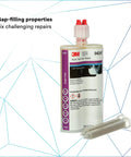 Fast Acting Plastic Repair Epoxy Adhesive That Sets In Seconds Two Part Glue For Any Surface Translucent Finish Gap Filling Power DIY Friendly Heavy Duty Bond 200 ML Cartridge Standard displayed with mixing nozzles.