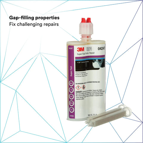 Fast Acting Plastic Repair Epoxy Adhesive That Sets In Seconds Two Part Glue For Any Surface Translucent Finish Gap Filling Power DIY Friendly Heavy Duty Bond 200 ML Cartridge Standard displayed with mixing nozzles.