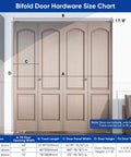Size chart for 48 Inch Bifold Door Hardware Kit For Four 12 Inch Panels, Top Mounted Folding Barn Door Track System