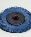 Radial Bristle Finish Brush With Aluminum Oxide For Quick Deburring And Polishing, High Conformability For Complex Parts, 6000 RPM, Blue